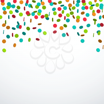 Festive background with colorful confetti, vector illustration