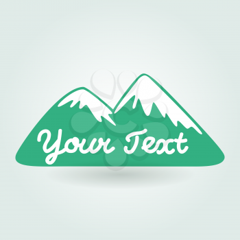 Abstract mountain logo sample with soft edges, vector illustration