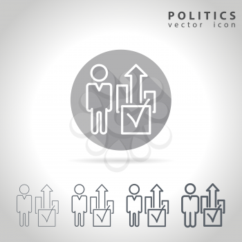 Politics outline icon set, collection voting symbols, vector illustration