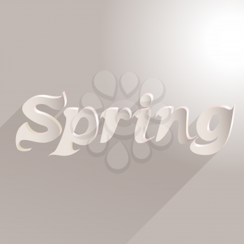 Spring word on white background, vector illustration