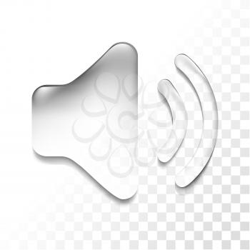 Transparent isolated sound symbol icon, vector illustration