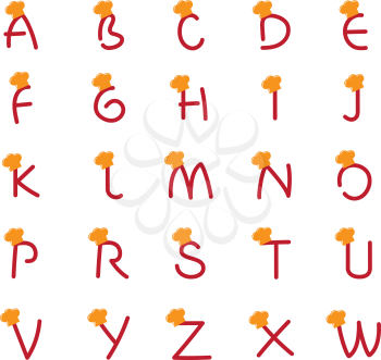 Cook Themed Alphabet Design Concept, EPS 8 supported.