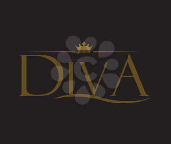 Diva Logo Design with Elegant Typography Style.