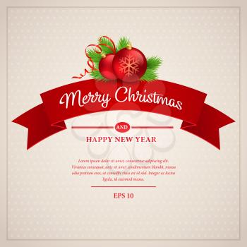 Christmas greeting card. Vector illustration EPS 10