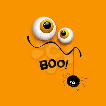 Funny Halloween greeting card monster eyes. Vector illustration EPS 10