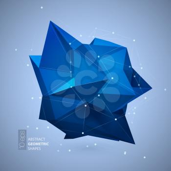 Bright blue Polygon geometry shape. Vector illustration EPS10
