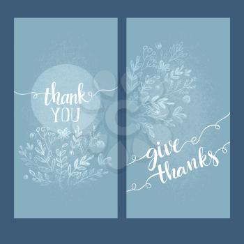 Card with the words thank you. Vector illutration