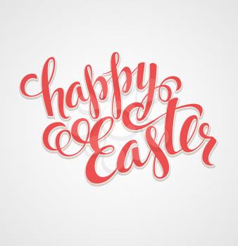 Title Happy Easter. Hand  drawn lettering. Vector illustration