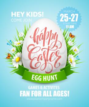 Easter Egg Hunt  poster. Vector illustration EPS10