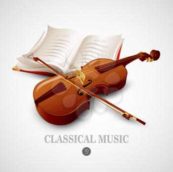 Violin.  Music instrument Vector illustration EPS 10