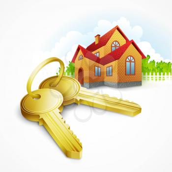 keys with house on background. Vector illustration EPS 10