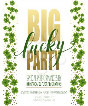 Lucky Party Poster. St. Patricks Day. Vector illustration EPS10
