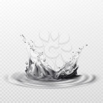 Black splashes on a transparent background. Vector illustration EPS10