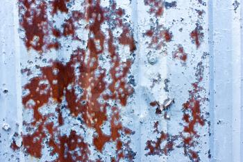 Grunge background in gray blue aluminum, metallic texture and rust