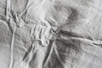 Background of white gray rustic fabric, texture of canvas