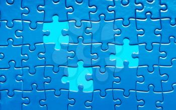 Blue puzzles, the concept of success, the task is completed