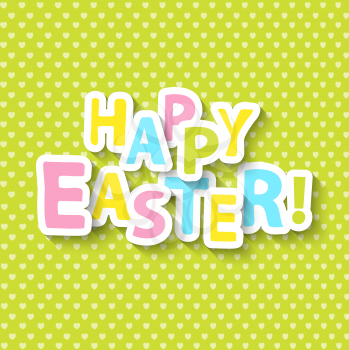 Happy Easter Greeting Card on the colorful background, vector illustration.