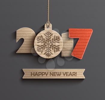 Creative happy new year 2017 design. Vector illustration.