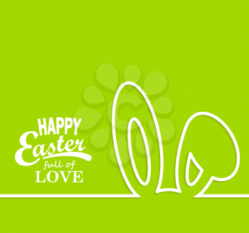 Happy easter cards illustration in line style. Vector.