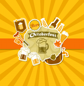 Octoberfest Vintage Beer Brewery Poster. Vector illustration.