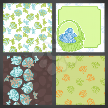 Set of vector easter backgrounds, lots detail
