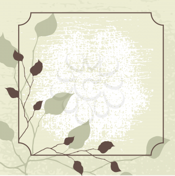 Retro styled vector background with brown leaves.