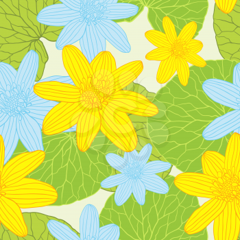 Vector background with hand drawn flowers.