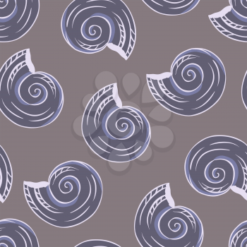 Seamless hand drawn texture of shells. Vector Illustration.