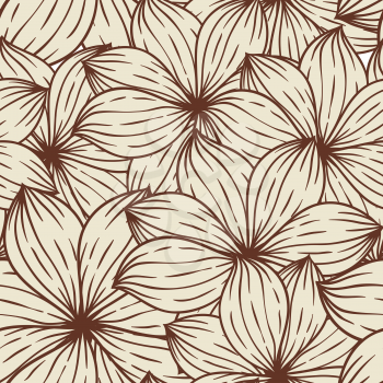 Seamless texture of abstract flowers. Vector background.