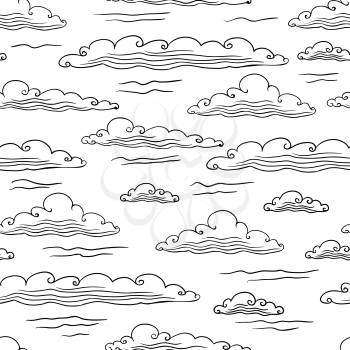Seamless background with clouds - vector illustration.
