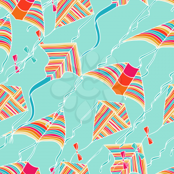 Vector kites for your design. Seamless pattern
