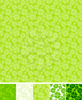 Collection of clover patterns, for Saint Patrick Day.