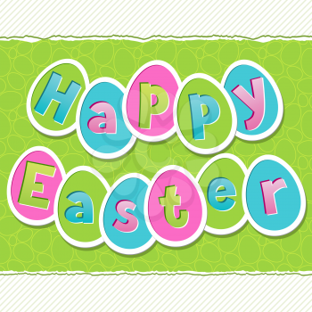 Happy Easter greeting card with eggs.