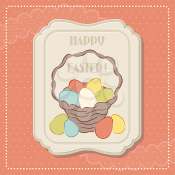 Happy Easter retro greeting card.