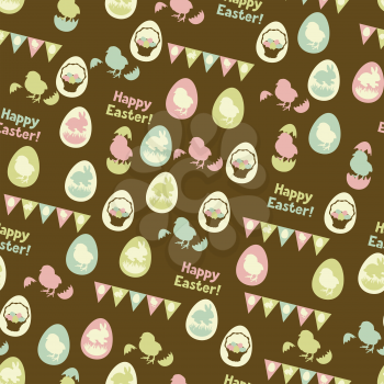 Happy Easter retro seamless pattern.
