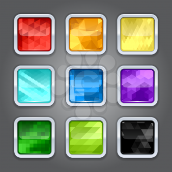 Set of backgrounds with metal border for the app icons.