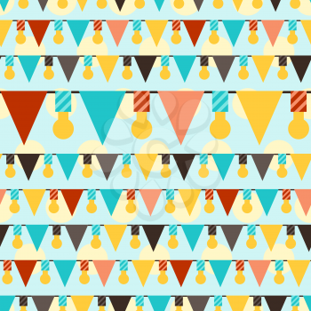 Happy Birthday party seamless pattern with garlands.