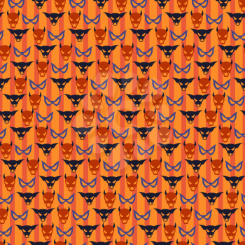Halloween seamless pattern with mask.