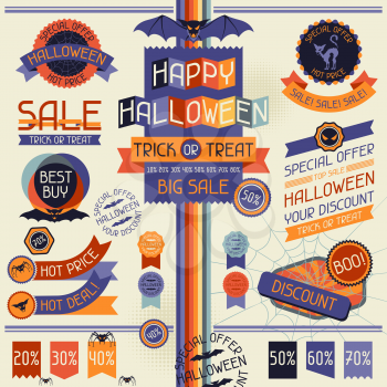 Halloween sale labels and stickers.