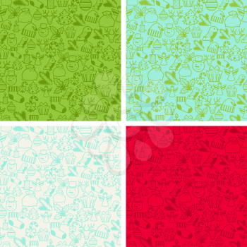 Merry Christmas holiday seamless patterns.