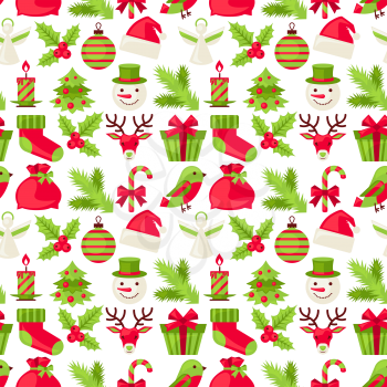 Merry Christmas holiday seamless pattern.