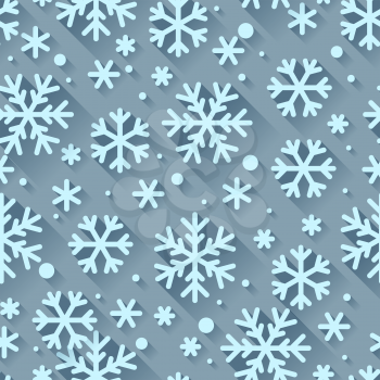 Abstract pattern with snowflakes in flat design style.