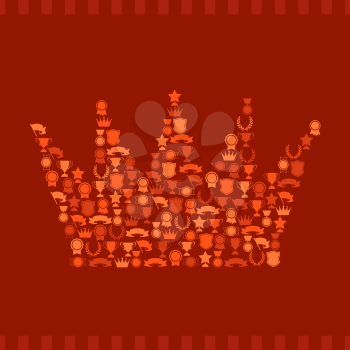 Trophies and awards icons in the form of crown.