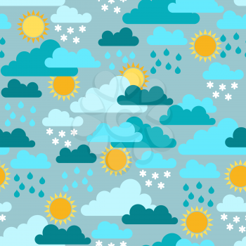 Seamless pattern with seasons and weather.