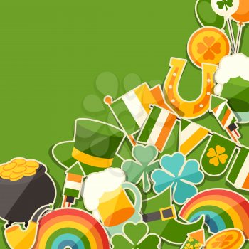 Saint Patrick's Day greeting card with stickers.