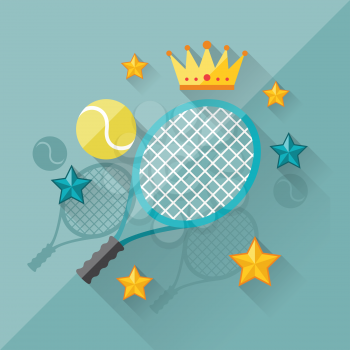 Illustration concept of tennis in flat design style.