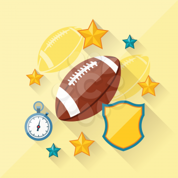 Illustration concept of american football in flat design style.