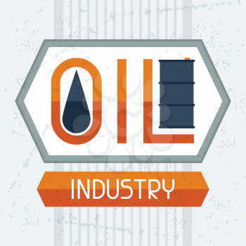 Oil industry background. Industrial illustration in flat style.