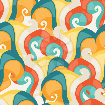 Abstract seamless retro swirl pattern.