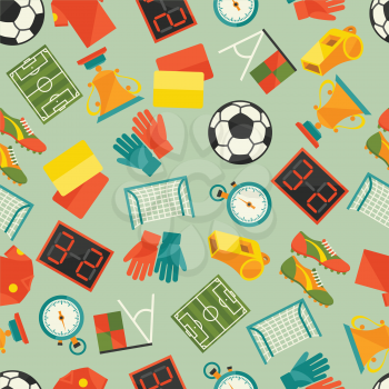 Sports seamless pattern with soccer (football) icons.